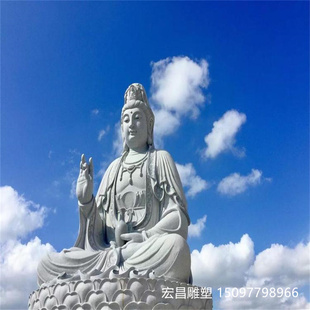 饰摆放石头弥勒佛像雕刻 花岗岩石材观音菩萨景观雕塑寺院石佛像装