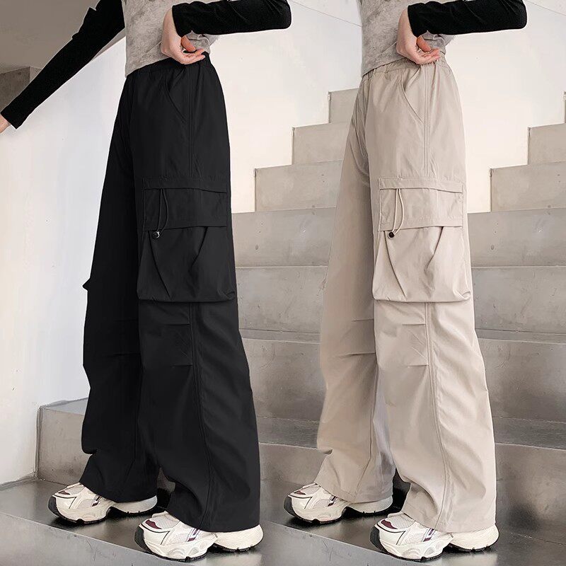 女童速干裤子夏季儿童工装裤宽松2025新款夏装大童冰丝薄款阔腿裤