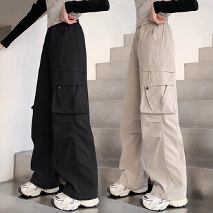 女童速干裤子夏季儿童工装裤宽松2025新款夏装大童冰丝薄款阔腿裤