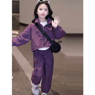 女童套装春秋款时尚新款洋气儿童时髦秋季女孩工装休闲两件套秋装