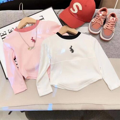 女童T恤长袖春秋儿童打底2025新款洋气百搭韩版女孩上衣zy