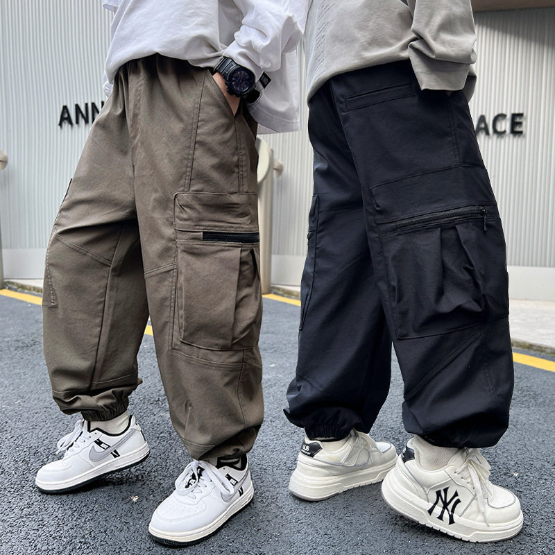 男童工装裤2026新款儿童夏季酷帅中大童春装痞帅风男孩裤子夏薄款