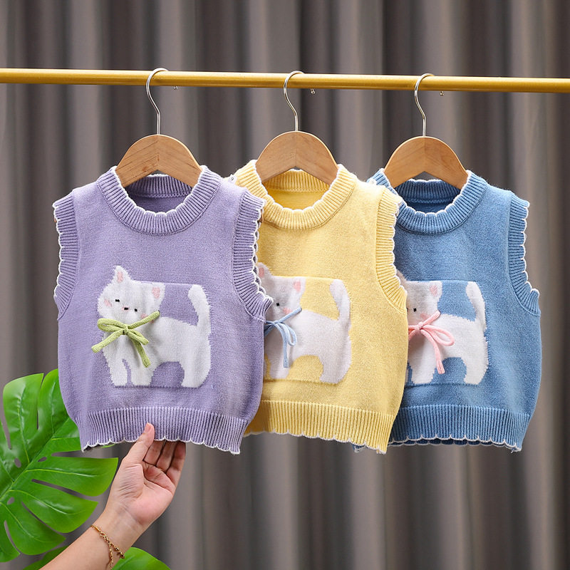 儿童毛线背心马甲针织衫宝宝婴儿2025春秋新款小童装男女童毛衣潮
