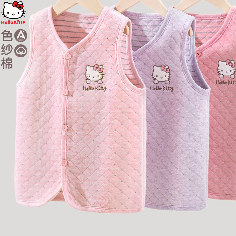 儿童马甲薄款女童背心2026新款秋冬宝宝内穿夹棉中大童外穿童装
