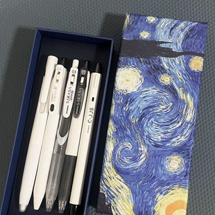斑马中性笔梵高限定联名款星空JJ15黑笔日本进口文具礼盒套装按动考试碳素笔速干水笔文具礼品官方旗舰店官网