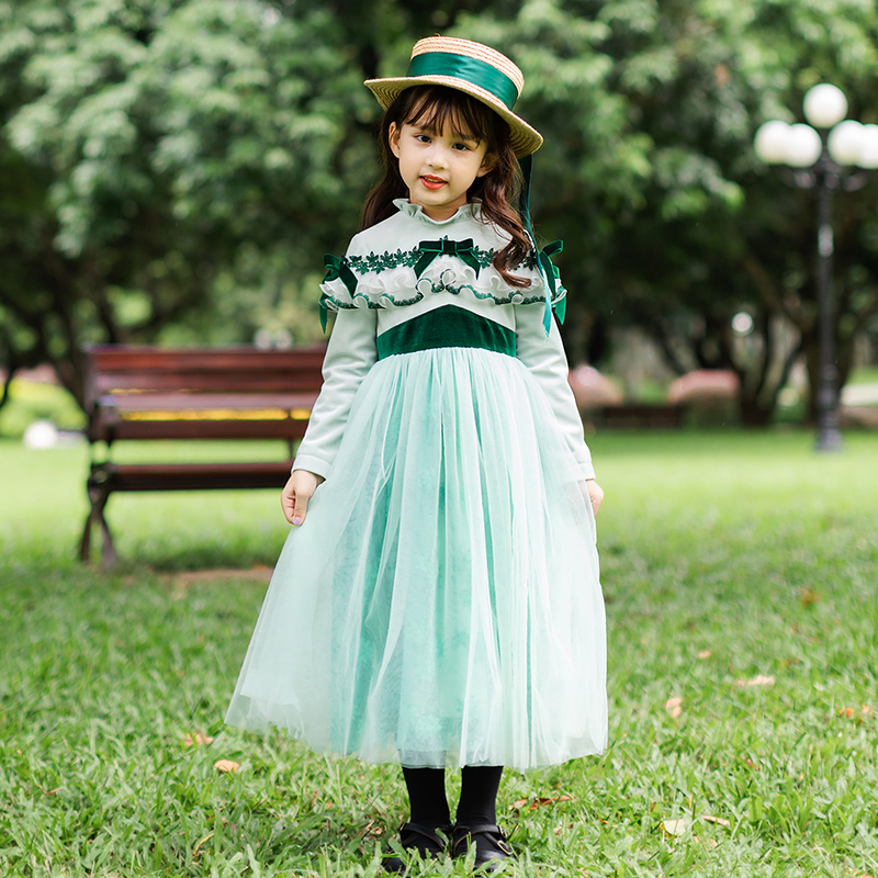 丢手绢童装女童连衣裙长袖公主裙