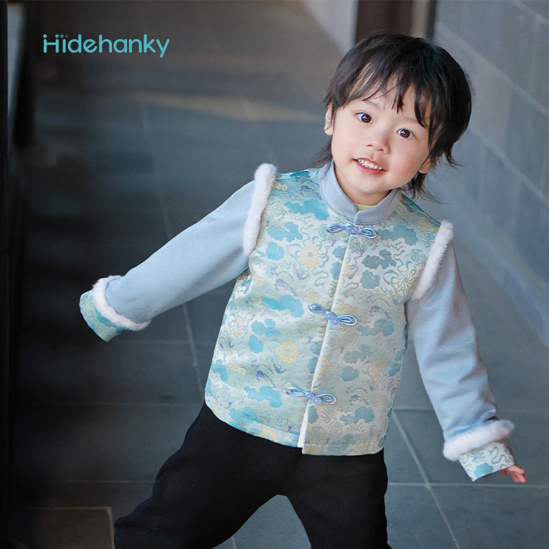 2026上新男童拜年服新年衣服蓝色外套加绒新中式小少爷装儿童汉服,童装/婴儿装/亲子装,普通外套,淘宝优惠券,粉丝福利购,淘宝优惠卷