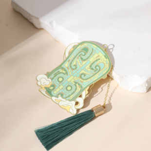 中国考古博物馆主题邮局嵌绿松石兽面纹铜牌饰金属书签特色文创