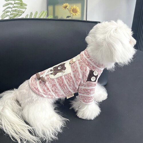 韩系甜美秋家居服宠物衣服打底北极绒背心裙百搭设计温柔舒适飞袖