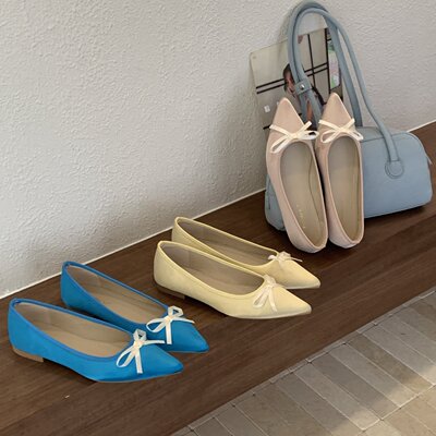 ManDi法式蝴蝶结尖头包