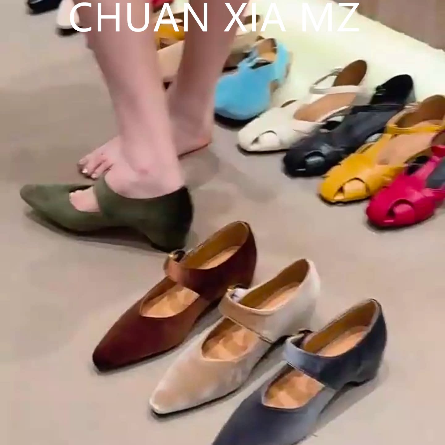 羊皮版~通勤气质方头玛丽