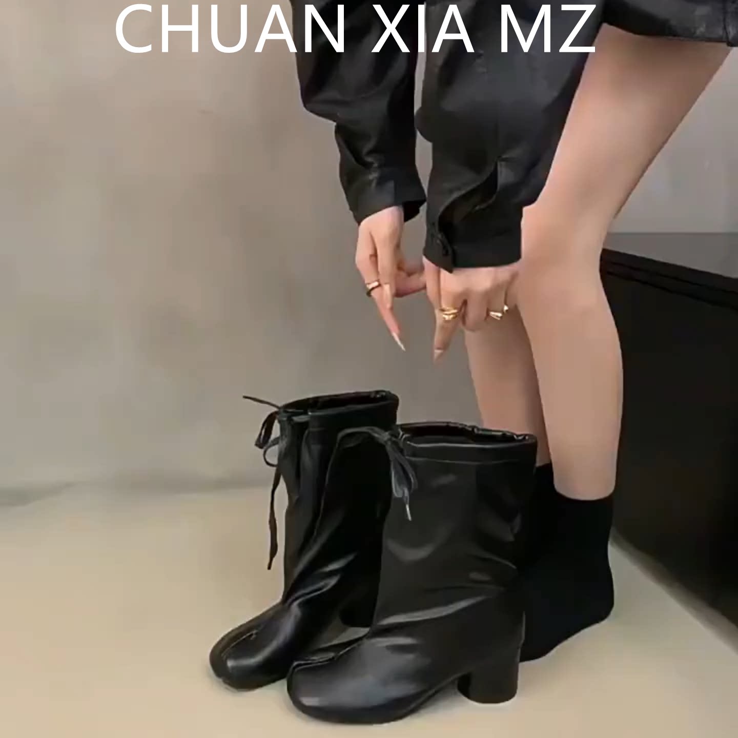 羊皮版~小众设计感分趾短