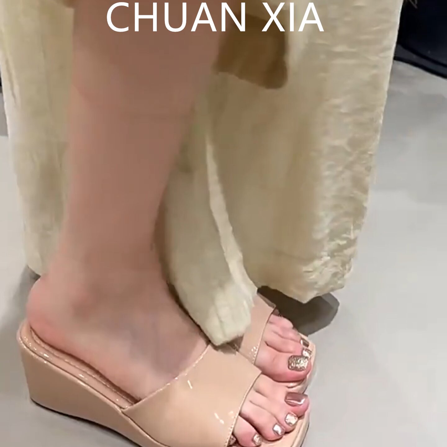 羊皮版-法式真皮方头一字