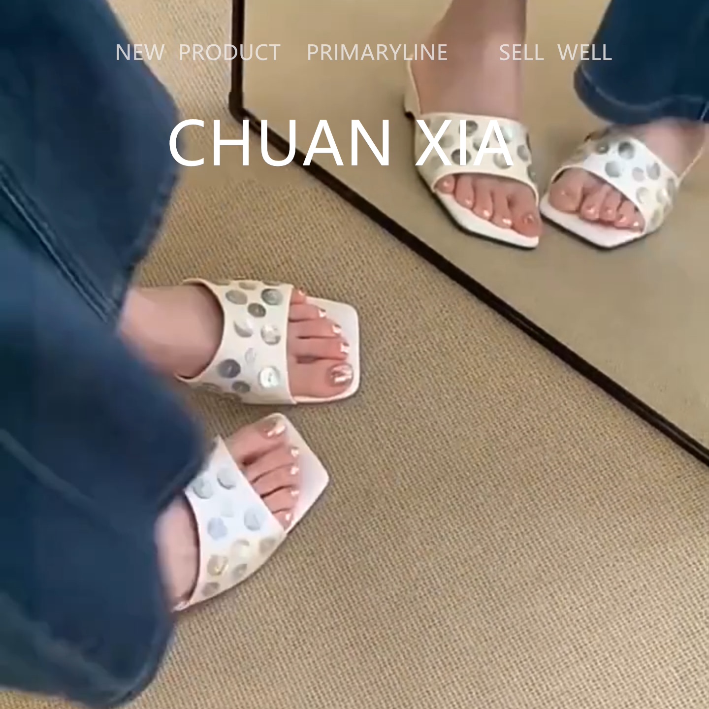 羊皮版~复古钮扣楔型凉施