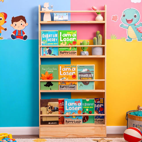 儿童阅读书收纳架落地挂墙展示架