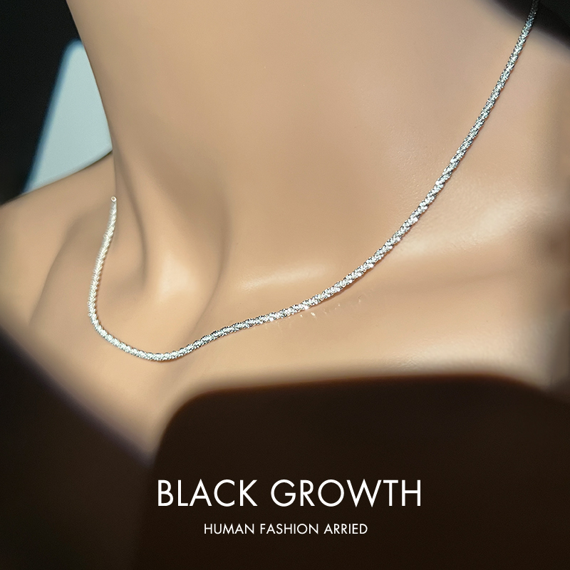 钛钢素链男女项链爆闪