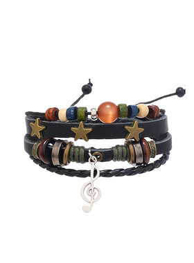 男女合金民族风双层编制手绳