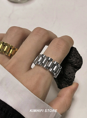 男女钛钢欧美ins戒指开口