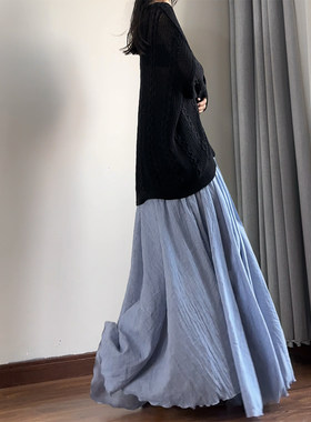 读衣术清冷感禅意半身裙棉麻风