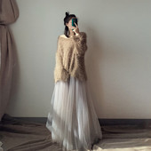 读衣术很仙三层网纱拖地半身裙 齐地多层纱裙 重工超仙大摆蓬蓬裙