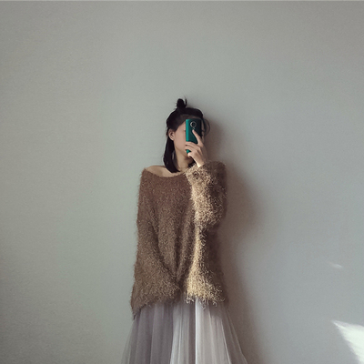 女套头上衣针织衫毛茸茸毛衣