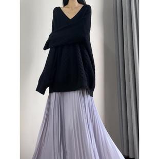 中长款遮屁股加厚套头毛衣秋冬高级感保暖内搭宽松慵懒风百搭上衣