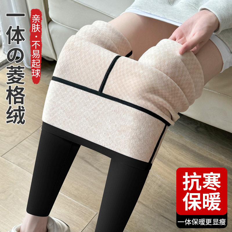 锦纶鲨鱼裤加绒加厚女秋冬保暖裤哑光大码外穿收腹紧身小脚打底裤