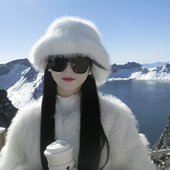 2025新款 仿皮草毛绒帽子女冬优雅气质加厚保暖显脸小渔夫雷锋盆帽