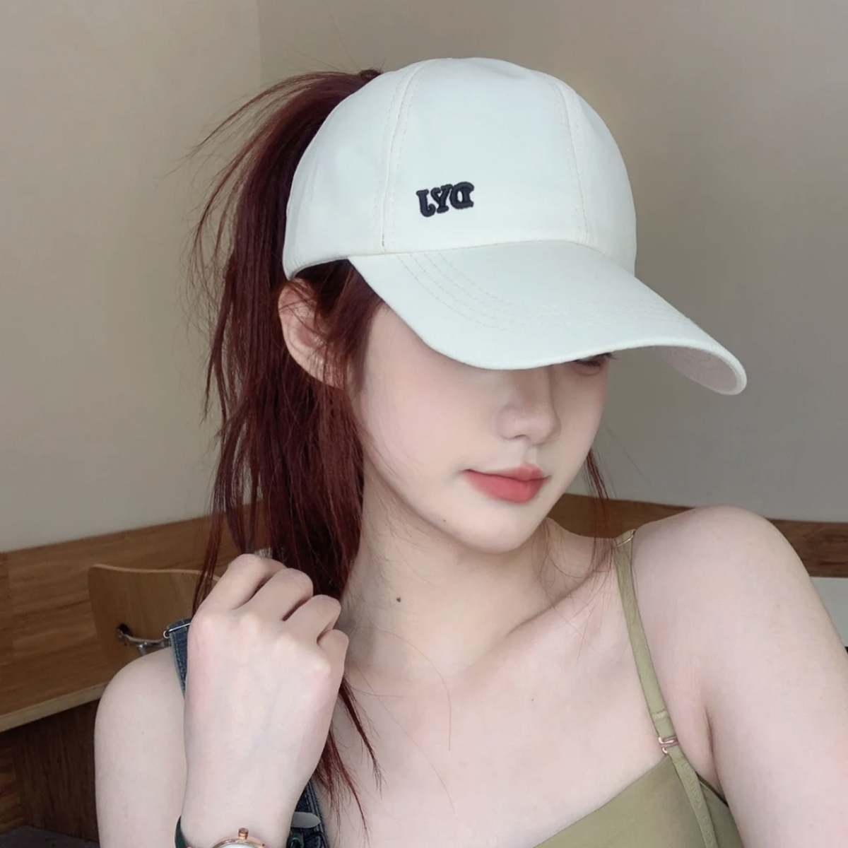 可扎马尾大头围鸭舌帽女夏户外防晒遮阳骑车逛街显脸小太阳棒球帽