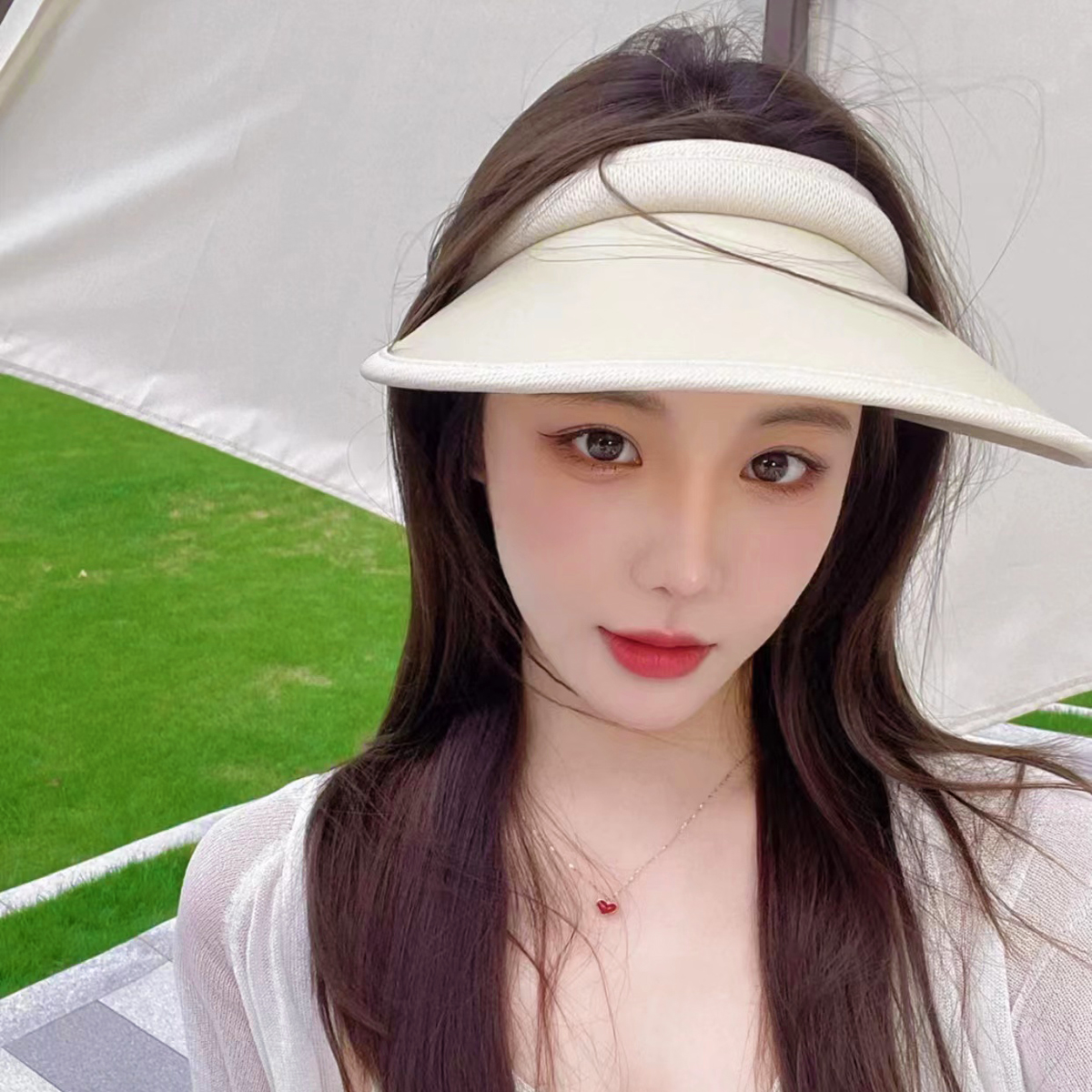 网红同款防晒遮阳空顶帽女夏户外骑车运动逛街防紫外线遮脸太阳帽