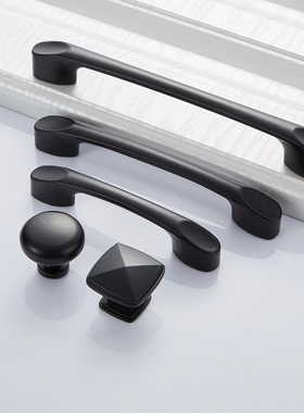 欧卡丽 欧式简约橱柜抽屉拉手 家具门把手厂家直销实心黑色拉手