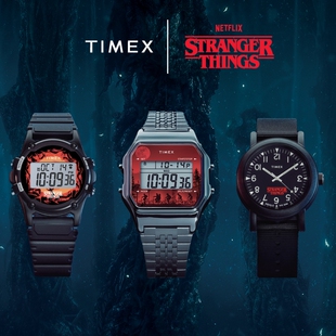 代购天美时Timex X Stranger Things 怪奇物语联名款颠倒石英手表