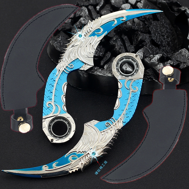 生死狙击武器玩具刀吃鸡五爪蓝龙暗月双刺黄金毒牙鹰爪刀合金模型