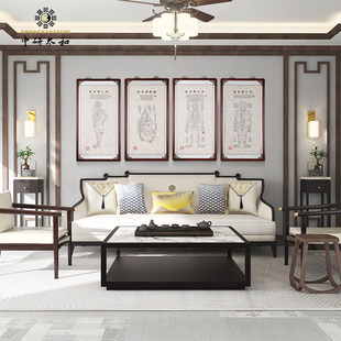 铜人明堂图仿古人体经络穴位大挂图宣纸仿真中医馆装饰挂画