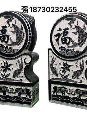 石雕门墩镇宅抱鼓石青石狮仿古庭院石鼓摆件复古做旧雕刻园林圆形
