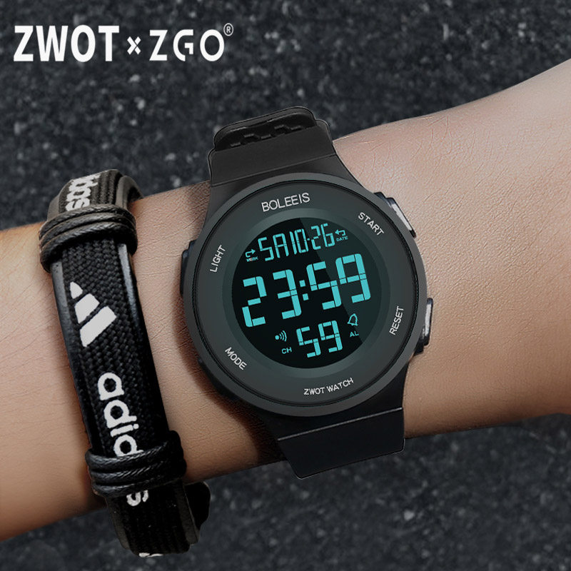 手表男学生数字运动防水防摔电子手表青年高中生考试儿童潮流机械