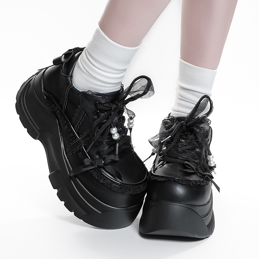 thumbnail for Transfer Student Lost Tears Original Sweet Cool Style Platform Shoes Japanese Versatile Platform Shoes Lei-style Height-Increasing Shoes for Women