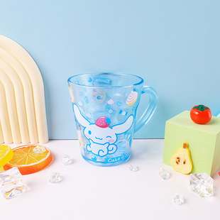 玉桂狗儿童漱口杯带把手可爱大耳狗卡通洗漱杯牛奶杯水晶杯女孩子