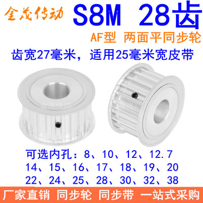 S8M28齿宽27同步轮内孔121415161