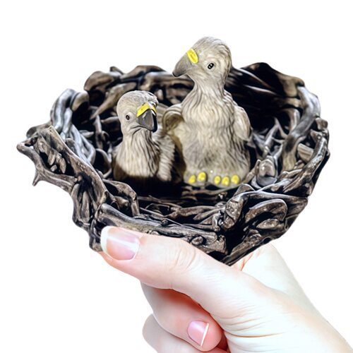 仿真老鹰雏鹰草窝阳台造景玩具