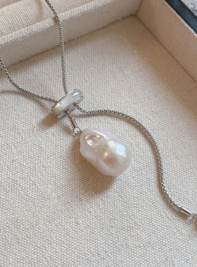 不规则天然巴洛克吊坠珍珠项链异型2025新款爆款长款毛衣链高级感