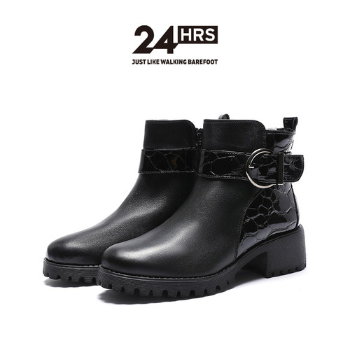 24Hrs西班牙进口小牛皮时装短靴