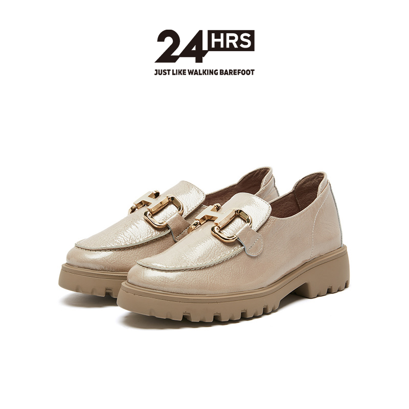 24Hrs西班牙进口小牛皮厚底单鞋