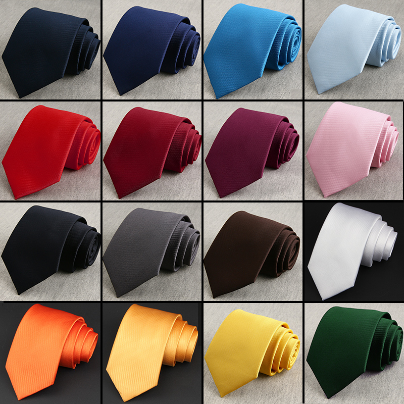男正装纯色净色领带白色橙色黄色