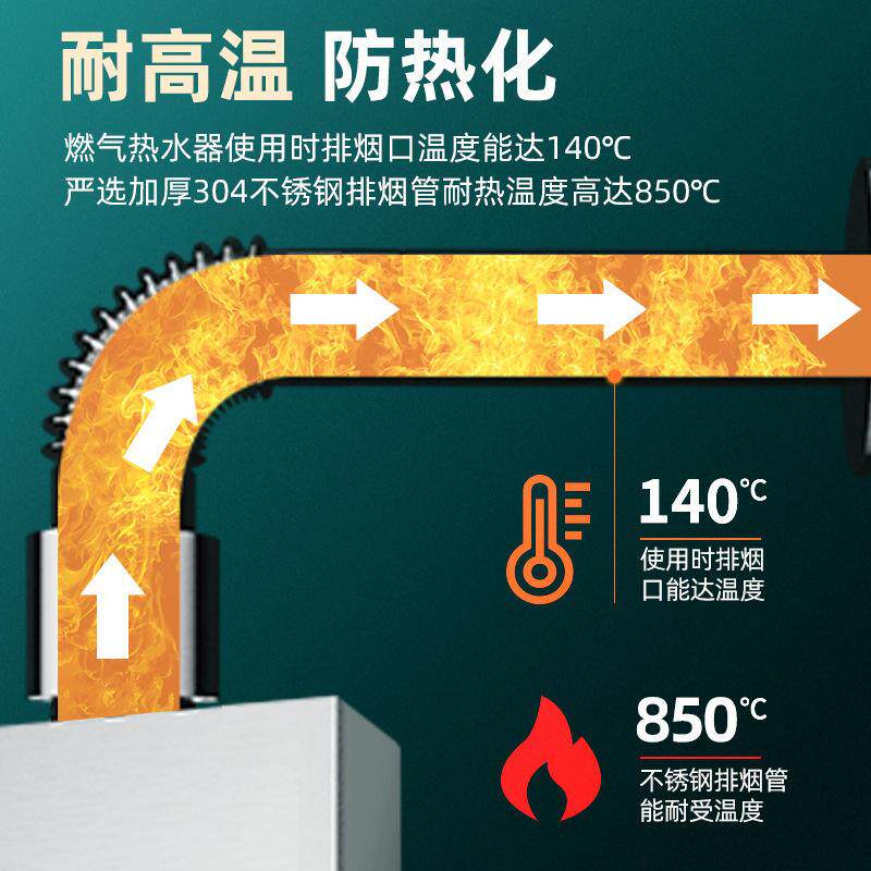 起点如日燃气热水器排烟管304不锈钢加长加厚强直排延长排风爆款