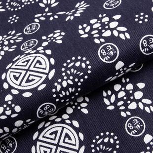 厂家现货全棉斜纹厚款活性印染蓝花布 棉服被面床上用品布料爆款