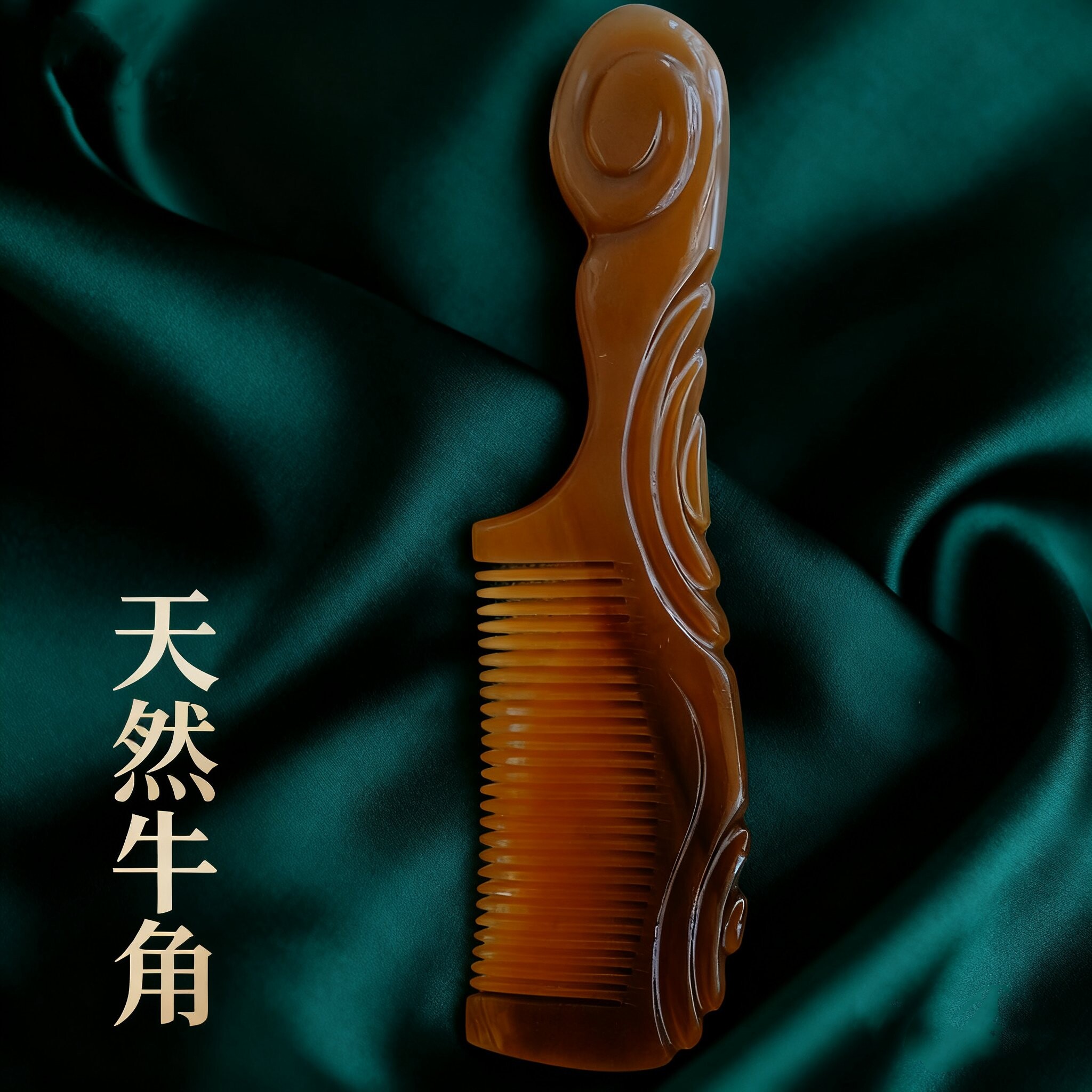天然牦牛角梳子加大加厚按摩头皮顺发梳家用白水闺梳礼物