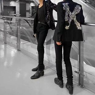 大义西服外套高街西装男女情侣休闲夹克满鳞手工鳞片亮片款春秋款