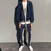 堆积感校裤 fog第五季 长裤 修身 蓝白拼接校裤 限定高街系列正确版