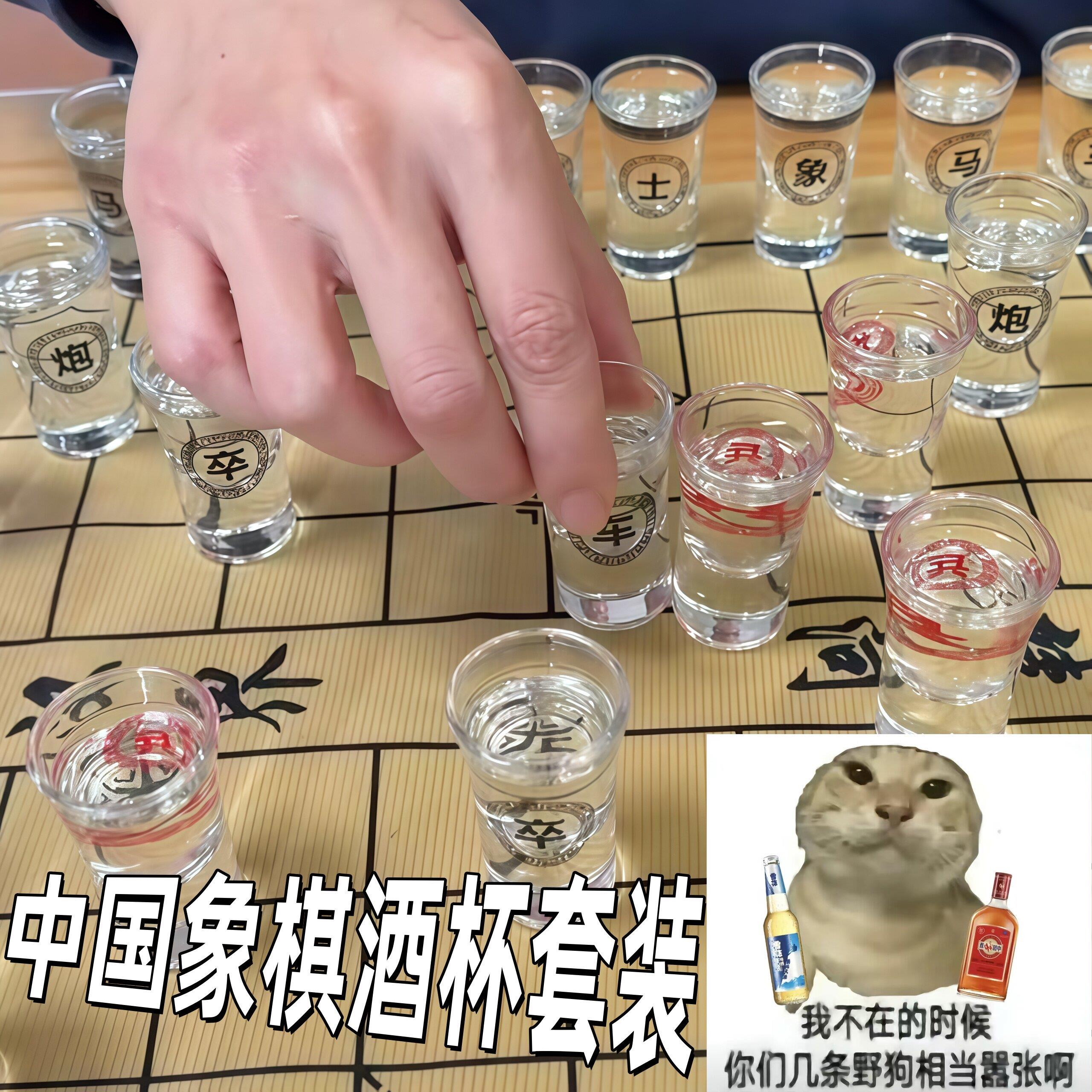 中国象棋酒杯套装ktv酒吧娱乐道具朋友聚会喝酒小游戏白酒局酒具